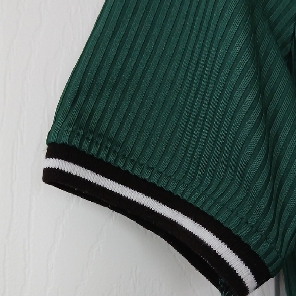 Green Ribbed Women's Top - Picture 5 of 7